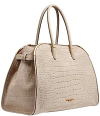Donna Karan Satin Croc Suede Tote Bag