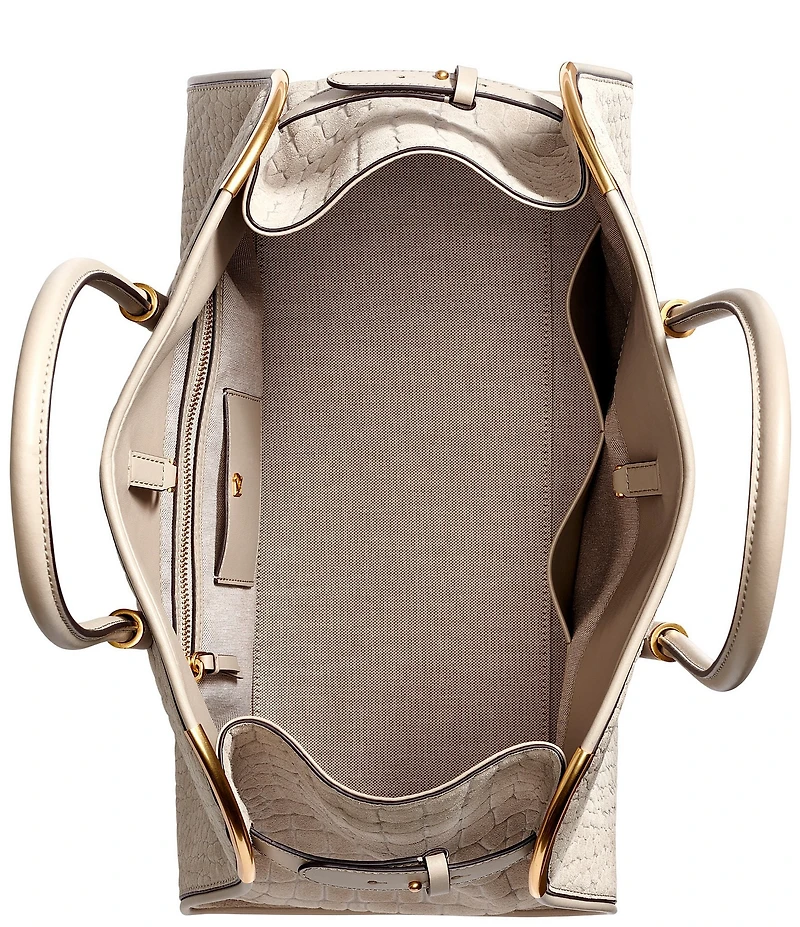 Donna Karan Satin Croc Suede Tote Bag