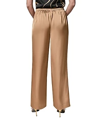 Donna Karan Satin Mid Rise Flat Front Wide Leg Coordinating Pants