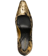 Donna Karan Savita Brushstroke Metallic Pointed Toe Dress Pumps