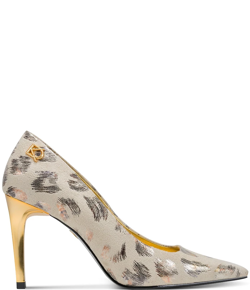 Donna Karan Savita Brushstroke Metallic Pointed Toe Dress Pumps