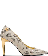Donna Karan Savita Brushstroke Metallic Pointed Toe Dress Pumps