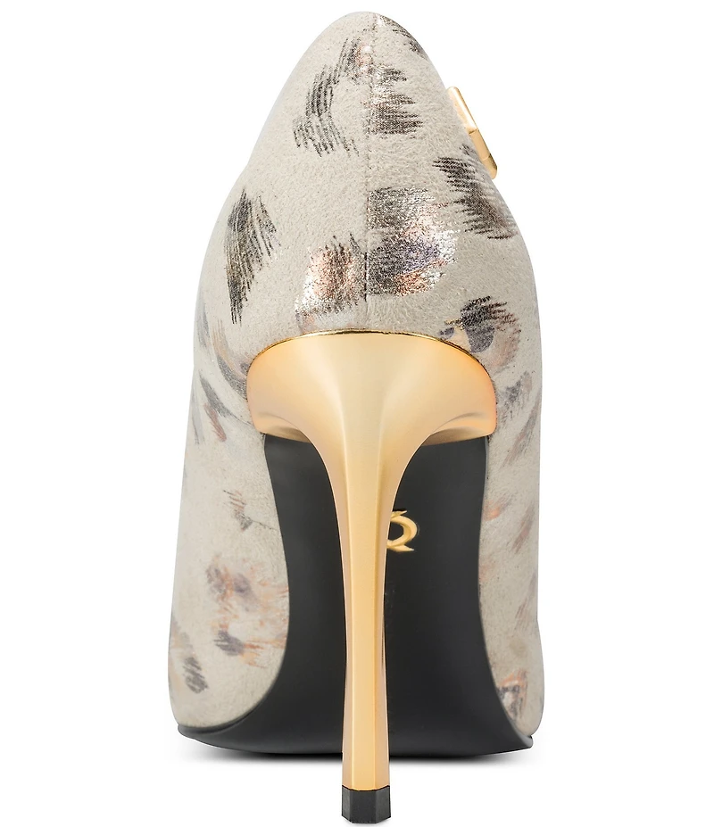 Donna Karan Savita Brushstroke Metallic Pointed Toe Dress Pumps