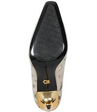 Donna Karan Savita Brushstroke Metallic Pointed Toe Dress Pumps