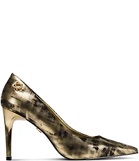 Donna Karan Savita Brushstroke Metallic Pointed Toe Dress Pumps