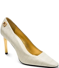 Donna Karan Savita Croco Print High Heel Pumps