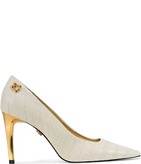 Donna Karan Savita Croco Print High Heel Pumps