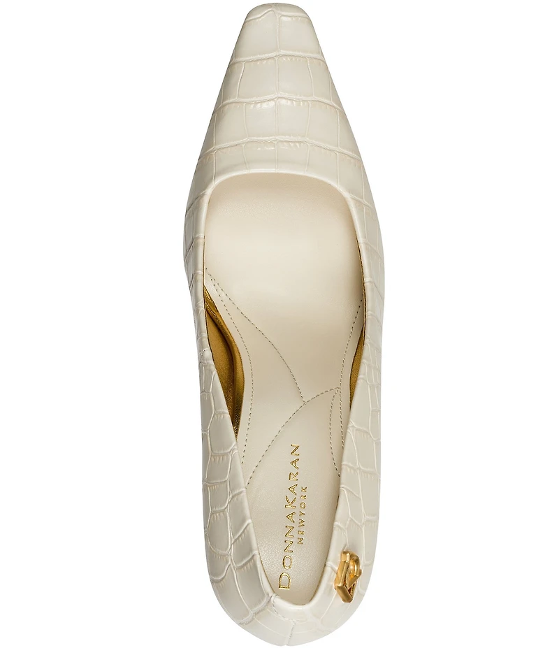 Donna Karan Savita Croco Print High Heel Pumps