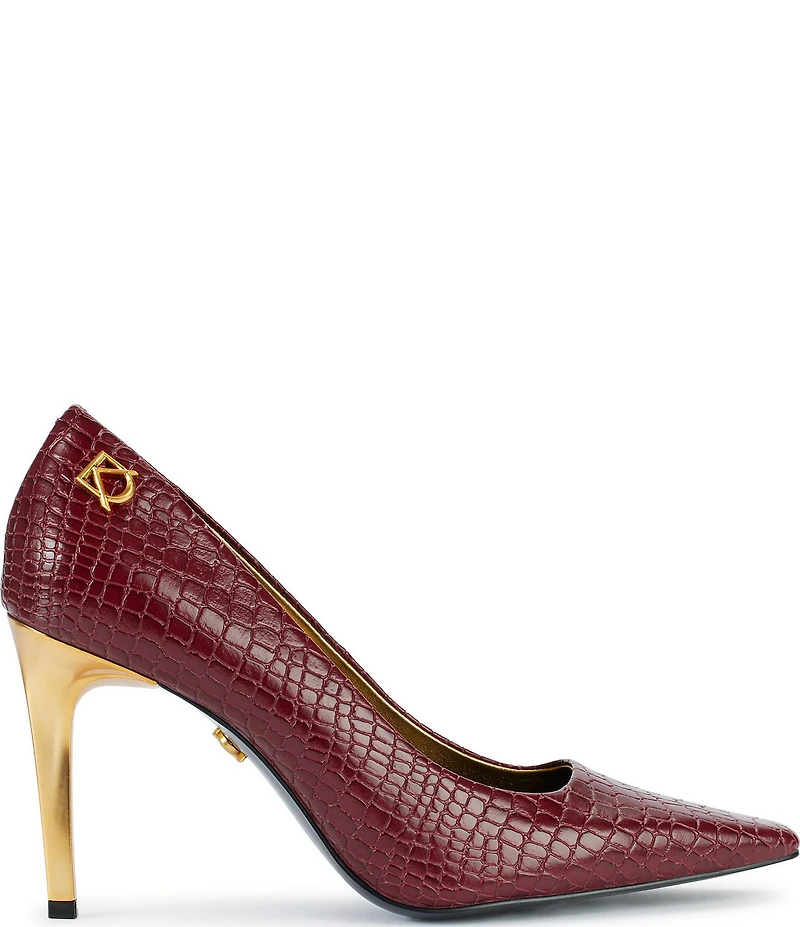 Donna Karan Savita Crocodile Embossed Stiletto Pumps
