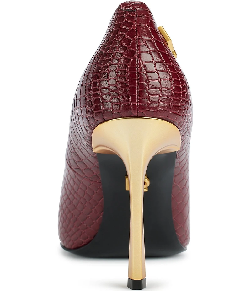 Donna Karan Savita Crocodile Embossed Stiletto Pumps