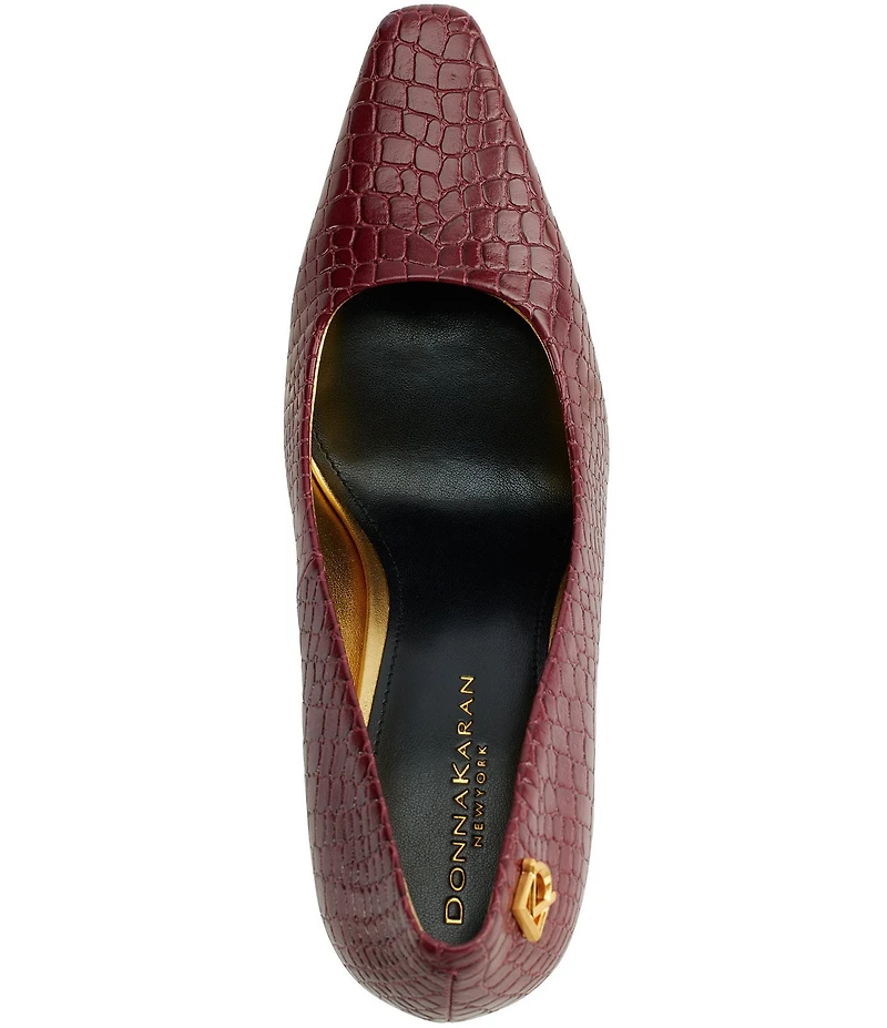 Donna Karan Savita Crocodile Embossed Stiletto Pumps