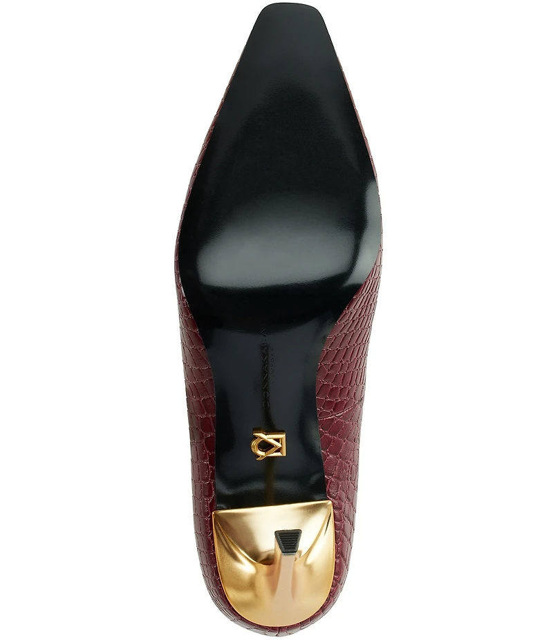 Donna Karan Savita Crocodile Embossed Stiletto Pumps