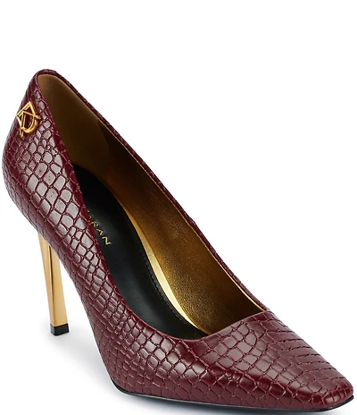 Donna Karan Savita Crocodile Embossed Stiletto Pumps