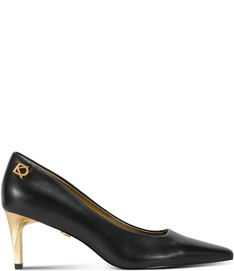Donna Karan Savita Leather Mid Heel Pumps