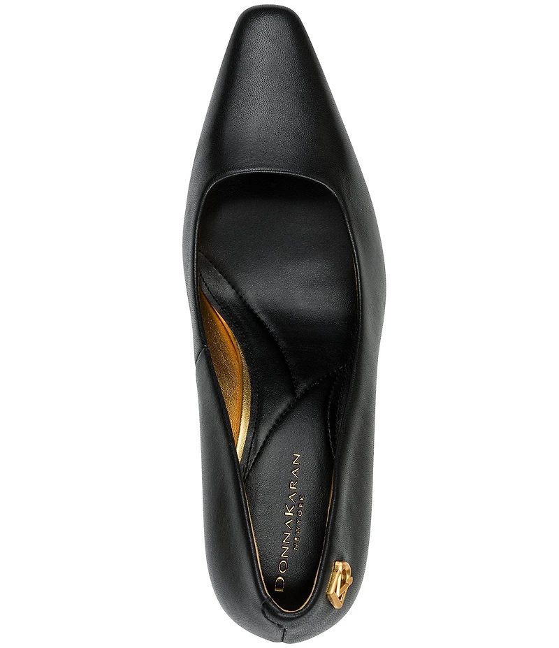 Donna Karan Savita Leather Mid Heel Pumps