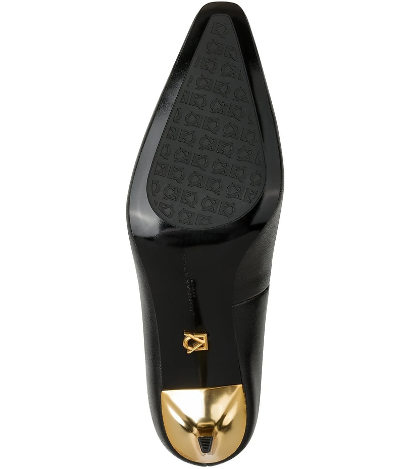 Donna Karan Savita Leather Mid Heel Pumps
