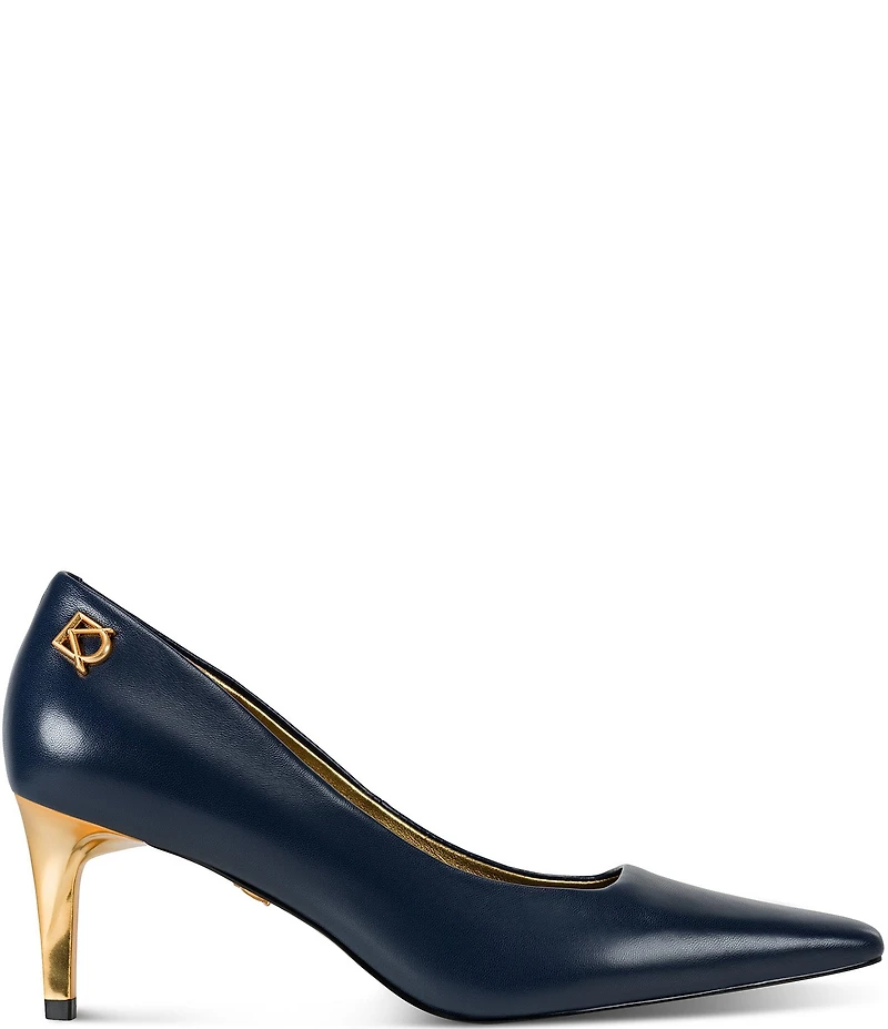 Donna Karan Savita Leather Mid Heel Pumps