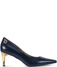 Donna Karan Savita Leather Mid Heel Pumps