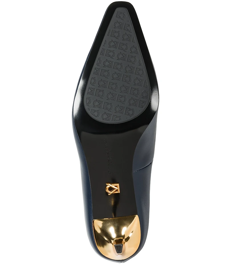 Donna Karan Savita Leather Mid Heel Pumps