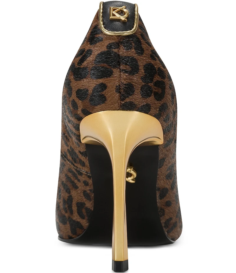 Donna Karan Savita Leopard Print Stiletto Pumps