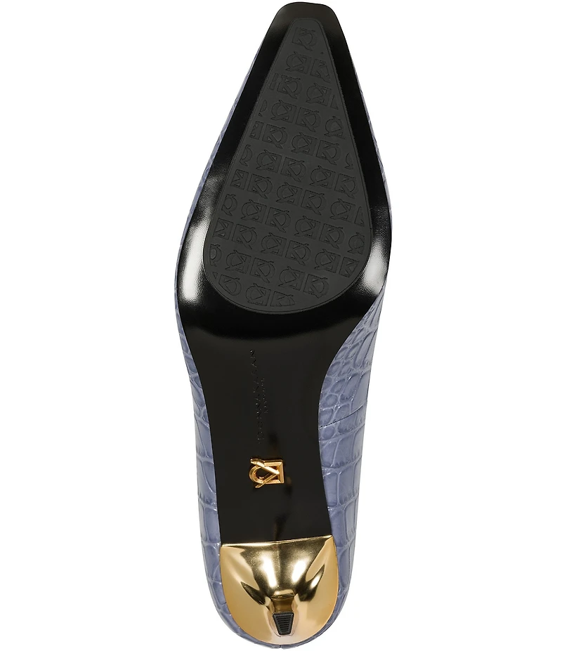 Donna Karan Savita Mid Croco Print Pumps