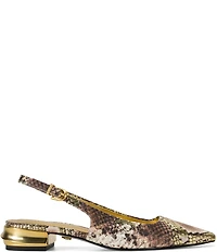 Donna Karan Savita Snake Print Slingback Pumps