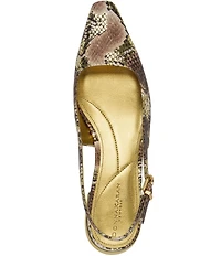 Donna Karan Savita Snake Print Slingback Pumps