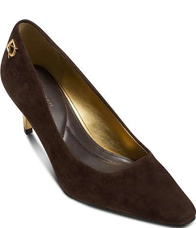 Donna Karan Savita Suede Kitten Heel Pumps
