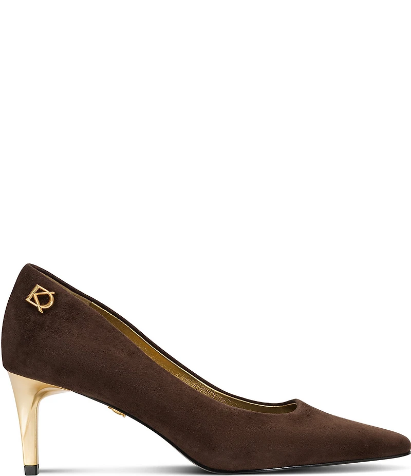 Donna Karan Savita Suede Kitten Heel Pumps