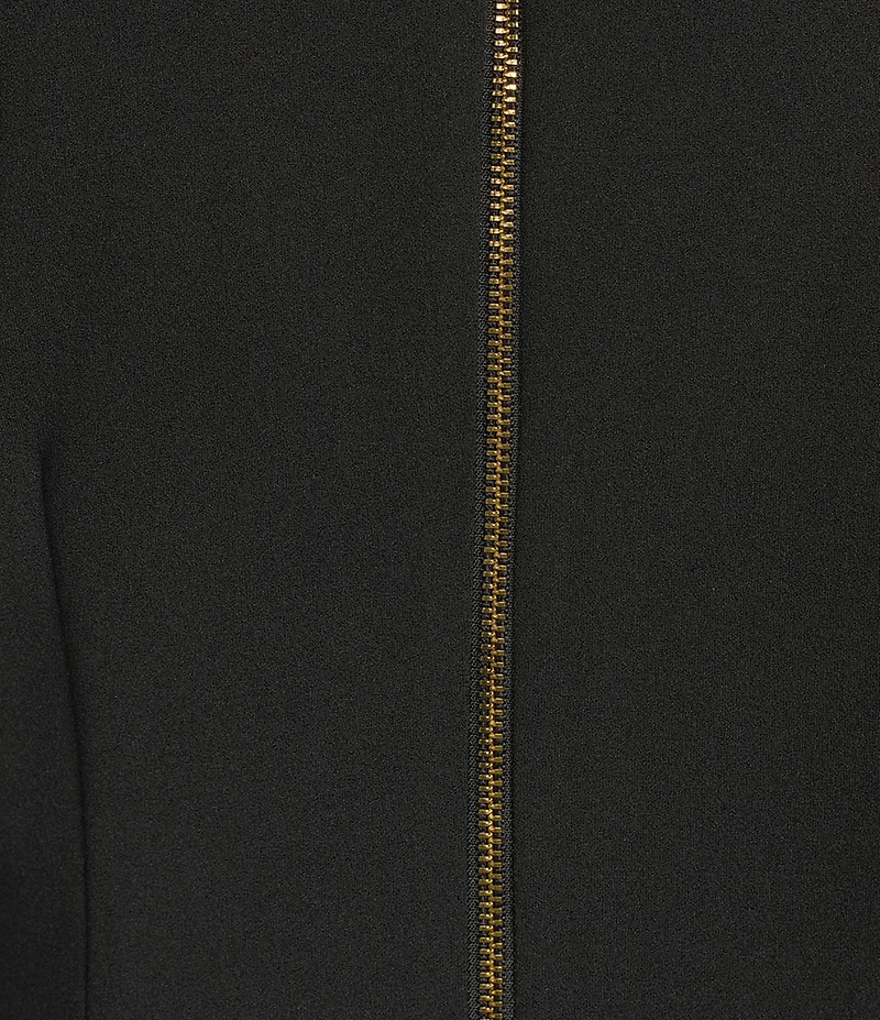 Donna Karan Scuba Crepe Ruffle Faux Wrap Dress