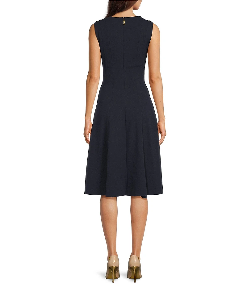 Donna Karan Scuba Crepe V-Neck Sleeveless Dress