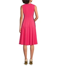 Donna Karan Scuba Crepe V-Neck Sleeveless Dress