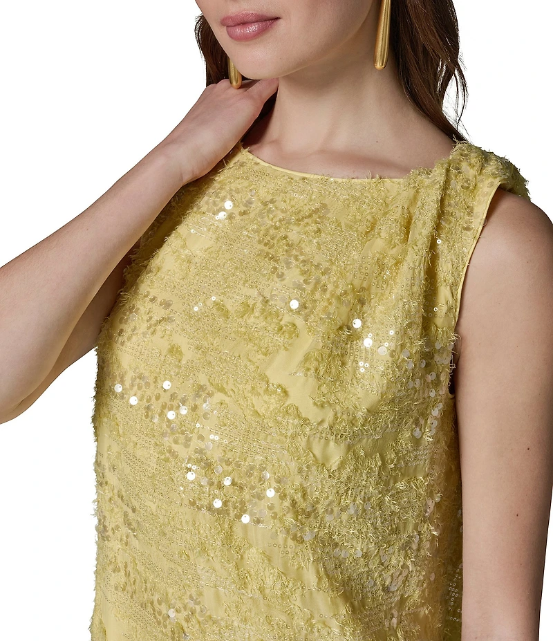 Donna Karan Sequin Detail Sleeveless Dress