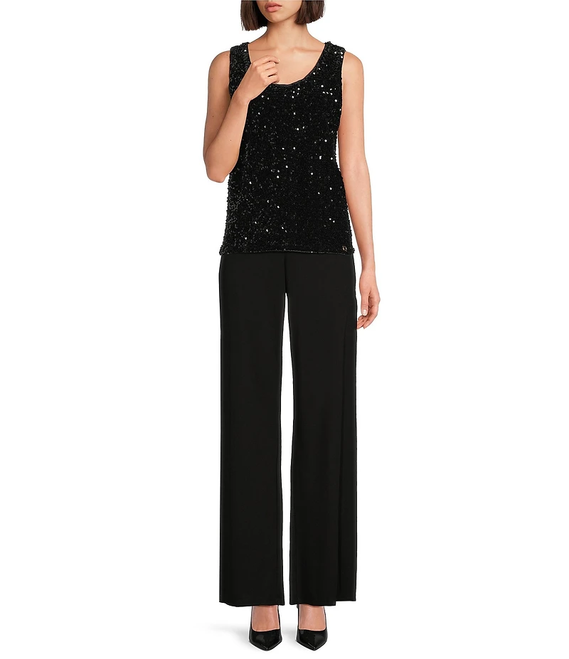 Donna Karan Sequin Scoop Neck Sleeveless Cami