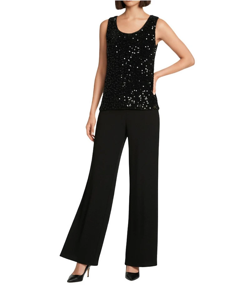 Donna Karan Sequin Scoop Neck Sleeveless Cami