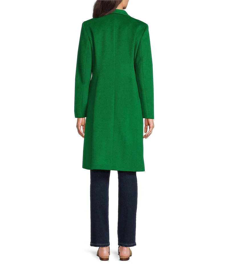 DKNY by Donna Karan Shawl Collar One Button Wool Blend Coat