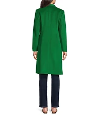 DKNY by Donna Karan Shawl Collar One Button Wool Blend Coat