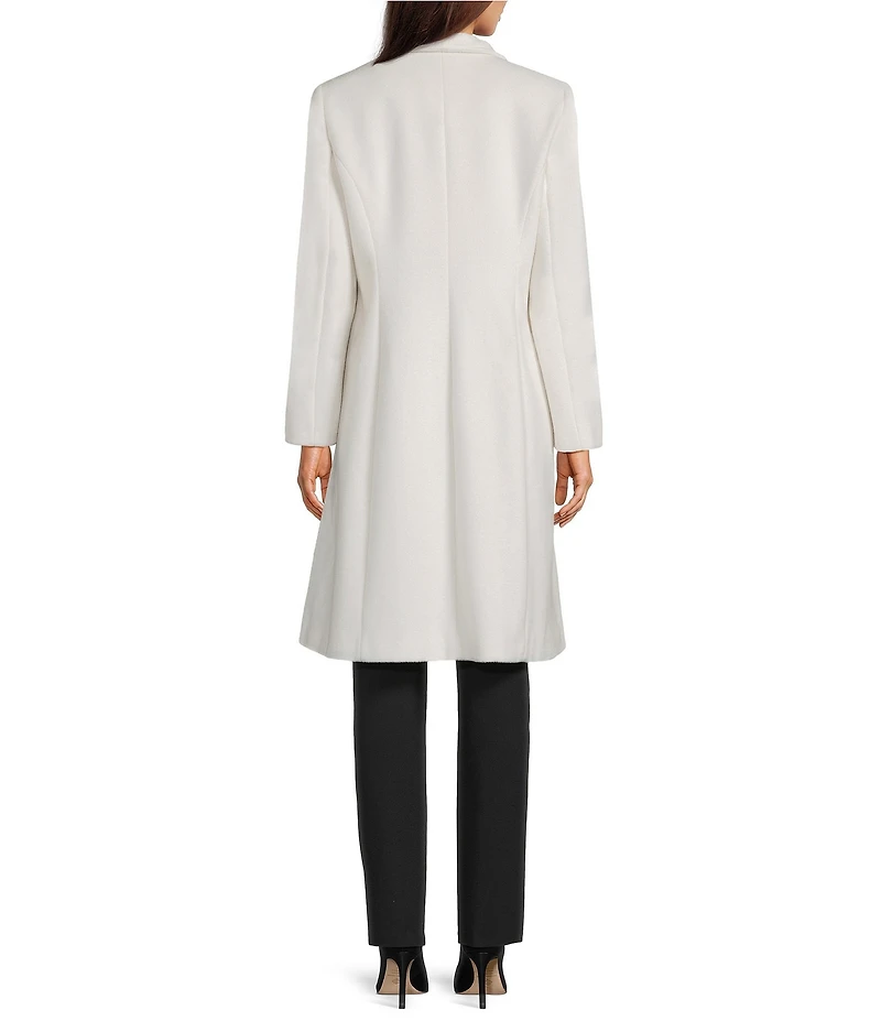 DKNY by Donna Karan Shawl Collar One Button Wool Blend Coat