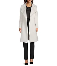 DKNY by Donna Karan Shawl Collar One Button Wool Blend Coat