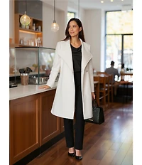 DKNY by Donna Karan Shawl Collar One Button Wool Blend Coat