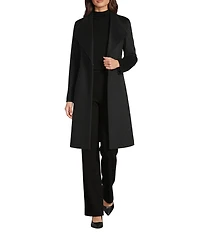 DKNY by Donna Karan Shawl Collar One Button Wool Blend Coat