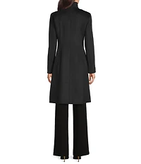 DKNY by Donna Karan Shawl Collar One Button Wool Blend Coat