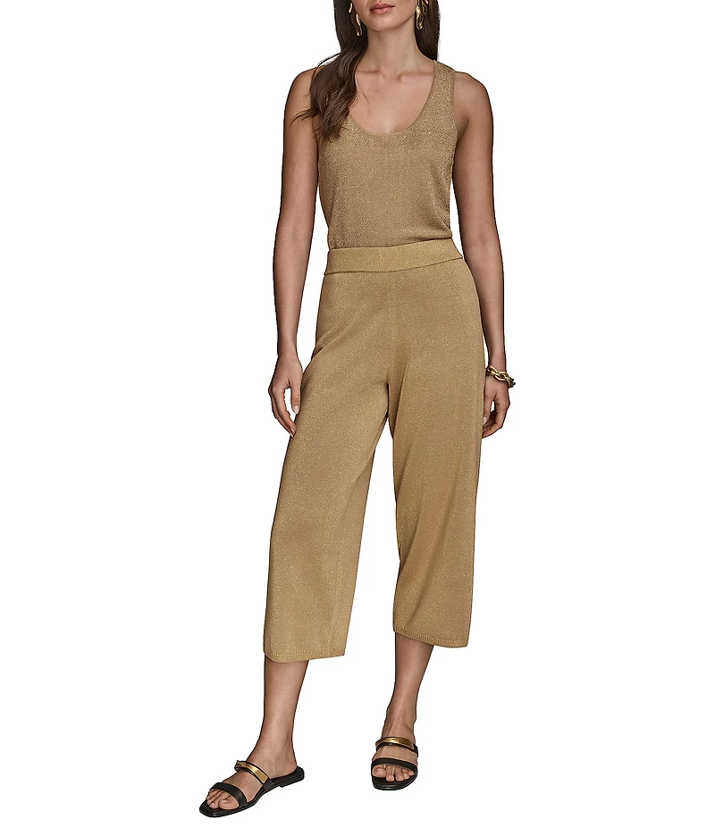 Donna Karan Shimmer Knit Wide Leg Pants