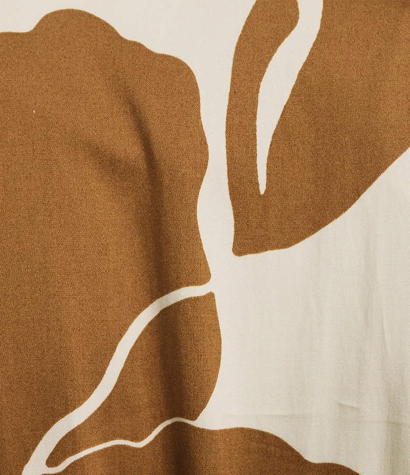 Donna Karan Short Sleeve Abstract Print Midi Dress