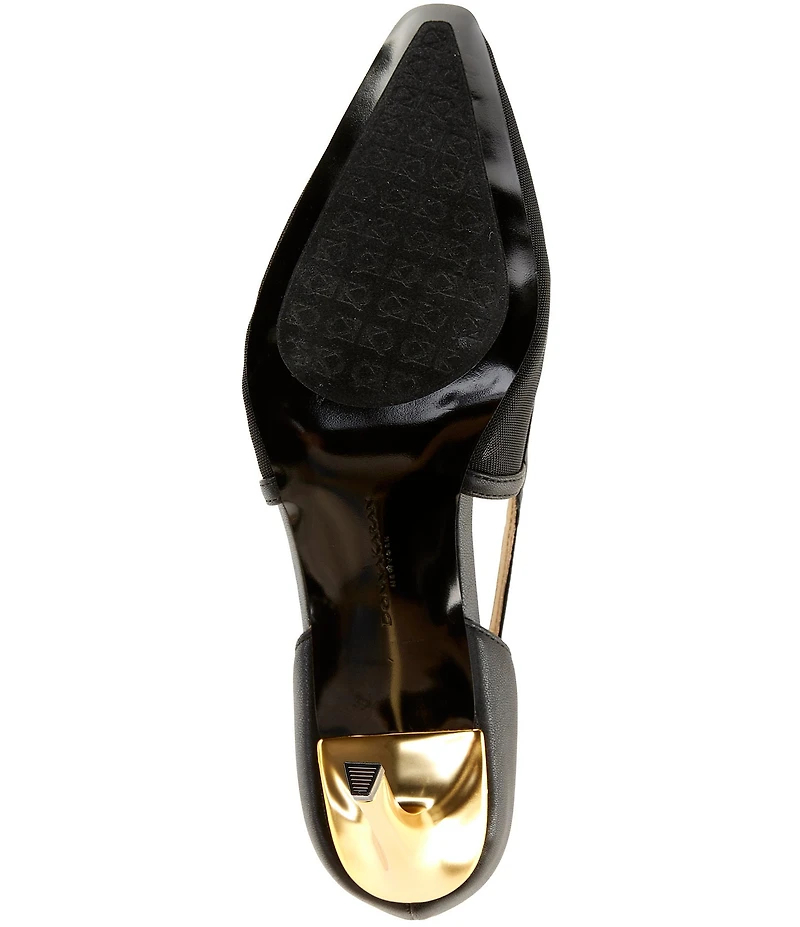 Donna Karan Silvana Mesh Pointed Toe Buckle Strap Pumps