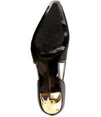Donna Karan Silvana Mesh Pointed Toe Buckle Strap Pumps