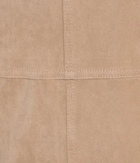 Donna Karan Sleeveless Crew Neck Suede Knee Length Sheath Dress