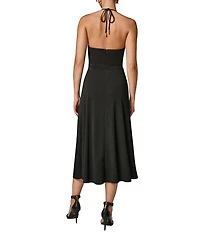 Donna Karan Sleeveless Halter Neck Midi Dress