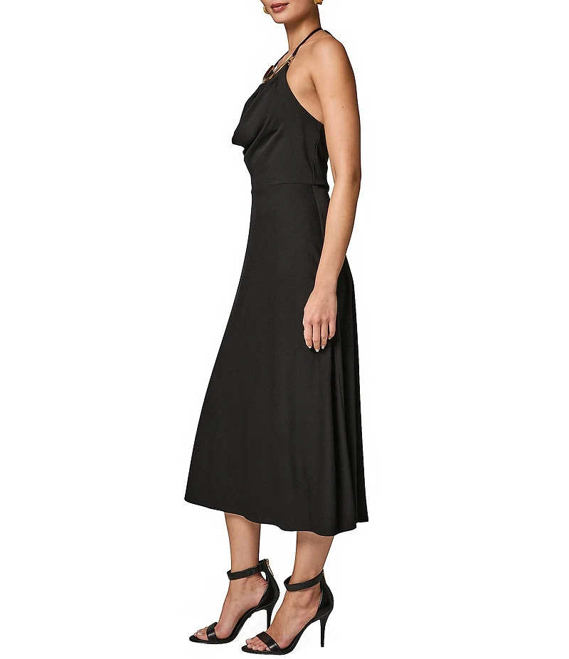 Donna Karan Sleeveless Halter Neck Midi Dress