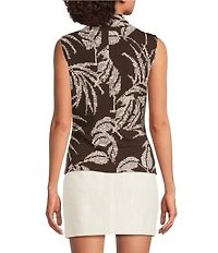 Donna Karan Sleeveless Novelty Bar Faux Wrap Top